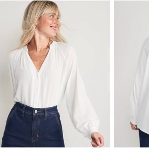 Split neck Long sleeve blouse